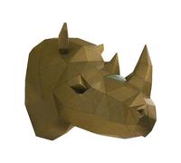 Animali modello di carta, Animali scultura di carta | Modello di testa di animale da parete - Artigianato in carta con rinoceronte fatto a mano, modello di testa di animale da parete per