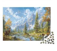 Animali naturali Puzzle 1000 Pezzi In Lago Montagna Colori BrillantiUn Classico Puzzle A Pezzi Per Enigma Di Abilità LogicaIdeale Per Attività in FamigliaRegalo Per L'inaugurazione Di Casa Puzzle