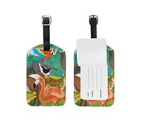 Animali nella giungla Etichette per bagagli da viaggio Etichetta per bagaglio in pelle 1 pezzo