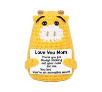 Animali Positivi All'uncinetto - Statuette Di Giraffa Fatte A Mano | Simpatici E Divertenti Giocattoli Amigurumi | Regali Di Natale Di Compleanno | Decorazione Per Amico Collega Insegnante | Decorazio