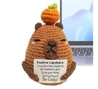Animali Positivi Uncinetto Giocattoli Positivi All'uncinetto Di Capibara, Giocattolo Decorativo con Carta Motivazionale per Donne Uomini Amici E Compagni