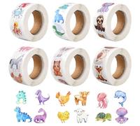 Animali Rotolo Adesivi per Bambini, 3000pcs Adesivi Rotonde Per Ricompensa Animali Ricompensa Autoadesiva Premio Etichette Autoadesivi Rotondi Motivazionali Adatto a Insegnanti o Genitori