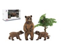 Animali safari ZOO - figurine in plastica di orso 10 cm, set da 4 pezzi