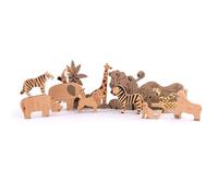 Animali selvaggi della giungla in legno - Set 11 pezzi