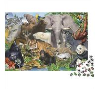 Animali Selvaggi della Giungla Puzzle 1000 Pezzi per Adulti Carta Gioco di Puzzle 1000 Pezzi Scena Vivace Famiglia Relax Decorazione Regalo Migliora la Concentrazione 52x38cm/1000pcs