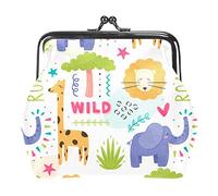 Animali selvatici Modello Portamonete Portafoglio Borsa Cambio Pouch Regali per Donna Bambini Portachiavi