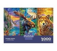 Animali selvatici Puzzle 1000 Pezzi, Jigsaw Puzzle Per Adulti E Ragazzi Dai 14 Anni in Su, Giochi Stimolanti Per Tutta La Famiglia 52x38cm/1000pcs