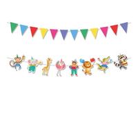 Animali Sfilata Striscione per Feste e Gagliardetti Colorati, Preassemblata Ghirlanda Feste Compleanno Simpatici Animali Decorazioni Sospese a Tema Zoo Giungla per Carnevale