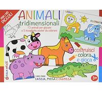 Animali tridimensionali. 13 animali per giocare e 5 tovagliette poster da colorare. Ediz. a colori