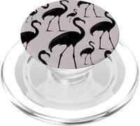 Animali tropicali alla moda uccelli affascinante nero beige fenicottero PopSockets PopGrip per MagSafe