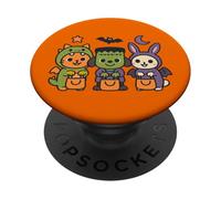 Animali vestiti da mostri - Simpatico design di Halloween PopSockets PopGrip Adesivo