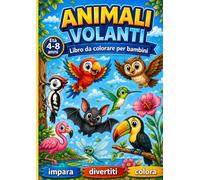 Animali volanti: Libro da colorare per bambini
