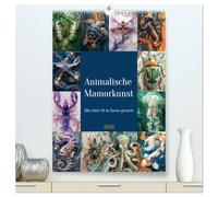 Animalische Mamorkunst (hochwertiger Premium Wandkalender 2026 DIN A2 hoch), Kunstdruck in Hochglanz: Animalische Mamorkunst bezeichnet die künstlerische Darstellung von Tieren in Marmor.