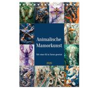 Animalische Mamorkunst (Tischkalender 2026 DIN A5 hoch), CALVENDO Monatskalender: Animalische Mamorkunst bezeichnet die künstlerische Darstellung von Tieren in Marmor.