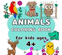 ANIMALS AI Coloring book for kids ages 4+: 40 Single-Sided Designs.