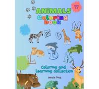 Animals & Alphabet Coloring Book: Learn the Letters A-Z with Fun Animal Facts | Black & White coloring pages | Kids ages 3-5