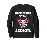 Animals axolotl funny simple life is better with a axolotl Maglia a Manica