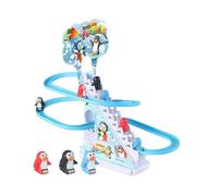 Animals Climbing Stairs Toys Electrical Assembly Track Slide Children's Educational Animals Climbing Stairs Toy Piglet Penguin Slide Rollercoaster Toy