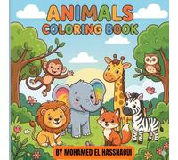 Animals Coloring Book: 32 Cute Animal illustrations with blank pages to prevent bleed-educational facts for kids 3-8