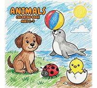 Animals Coloring Book Ages 2-4: 50 Funny Animals: Easy Pages for Preschool & Kindergarten Joy