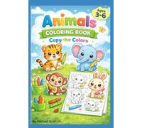 Animals coloring book copy the colors