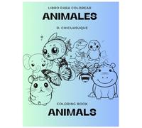 Animals coloring book english and spanish / Libro para colorear animales ingles y español