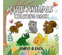 Animals Coloring Book: Simple & Easy: 50 easy designs for relaxed coloring