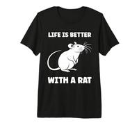 Animals Cute Mouse Rodent Rat Life is Better with a Rat Maglietta Premium