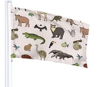 Animals Of South America Flag 3x5 Ft Outdoor Double Sided 100% Polyester Duty Durable Flags With Preset Hole For Home Office Garden Holiday Decorations