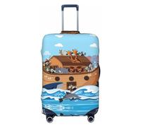 Animals on Noah's Ark - Copribagagli da viaggio, elastico, per valigie, 45-81 cm, Nero , S