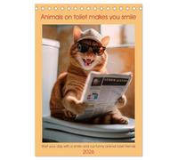 Animals on toilet makes you smile (Desk Calendar 2026 DIN A5 portrait), CALVENDO 12 Month DeskCalendar: Start your day with a smile and our funny animal toilet friends