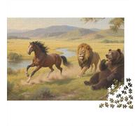 Animals Puzzle 1000 Pezzi Brown Bears Lean Against Trees to Eat Wild Fruits, Per Bambini E Adulti Relax-rompicapo Difficile Sfida Grandi Dimensioni Regalo 1000pcs (75x50cm)