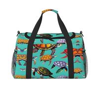 Animals Sea Turtles - Borsa grande da viaggio riutilizzabile, borsa per la spesa, borsa per le vacanze, borsone sportivo con tracolla regolabile, nero, taglia unica, Nero , Taglia unica