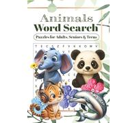 Animals Word Search: Puzzle Book Word Searches Easy to Read about Animals like Dolphins, exotic Birds, big Cats and More | 6X9 Inches, 110 Pages | 50+ ... Birthdays, Holidays and Free Times.