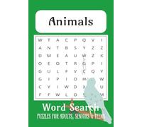 Animals word search puzzle book: Word Searches with Easy to Read Print about Animals, oceans, dogs, cats and More | 6x9 inches, 110 pages | 50+ Puzzles ... Gift for Vacations, Holidays and Free Times.