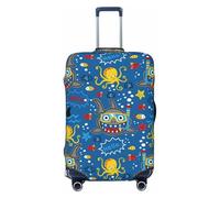 Animals1 - Copribagagli da viaggio, elastico, per valigie, 45-81 cm, Nero , L