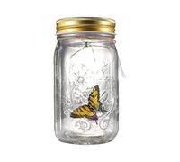 Animated Butterfly Jar - Glass Display, Battery Operated Butterfly Collection, Romantic Tabletop Ornament, Easy Use Decorative Accessory | Home Decor, Desktop Setup, Windowsill Display, Bedroom