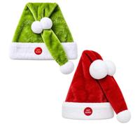 Animated Naughty Santa Hat Funny Christmas Party Cap Adult Automatic Moving | Button Activated Fun Dancing Hats Playful Swaying Motion Soft Plush Holiday Headwear for Office Xmas Parties