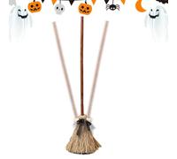 Animated Witch Broom - Motion Sensor Halloween Prop Floating Dancing Decor | Motion Triggered Spooky Sound, Battery Powered 37.4 Inch ABS, Self Moving Effect, for Porch Haunted House Yard