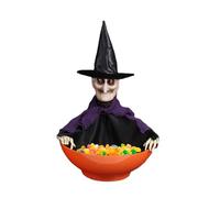 Animated Witch Candy Holder, Halloween Screaming Candy Bowl, Witch Candy Bowl with Lights, Motion-Activated Candy Bowl, Spooky Halloween Candy Dish, Witch Candy Holder for Halloween