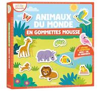 Animaux du monde en gommettes mousse: 5 décors à compléter avec + de 50 animaux