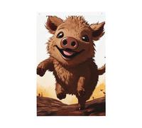 Animazione di cinghiale che salta bandiera da giardino di benvenuto 2 x 3 ft double face nessuna dissolvenza bandiere da cortile sfondo foto banner per cortile portico prato decorazione esterna