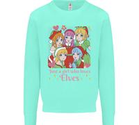Anime A Girl Who Loves Elves Natale Xmas Uomo Sweatshirt Jumper