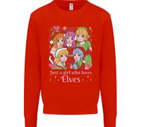 Anime A Girl Who Loves Elves Natale Xmas Uomo Sweatshirt Jumper