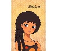 Anime Afro Girl With Dark Brown Braided Hair College Ruled Composition Notebook: Anime Theme Notebook 7.5 Inches x 9.25 Inches 110 Pages