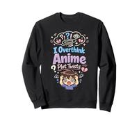 Anime Ansia Pensare Troppo Weeb Kawaii Overthinker Merch Felpa