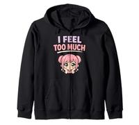Anime Ansia Pensare Troppo Weeb Kawaii Overthinker Merch Felpa con Cappuccio