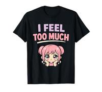 Anime Ansia Pensare Troppo Weeb Kawaii Overthinker Merch Maglietta