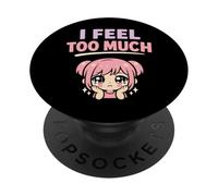 Anime Ansia Pensare troppo Weeb Kawaii Overthinker Merch PopSockets PopGrip Adesivo