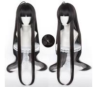 Anime Arknights Virtuosa parrucca Cosplay nero misto argento grigio capelli lunghi lisci Costume di Halloween sintetico Cosplay Party Free cap